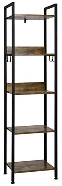 EUGAD Standregal, Aufbewahrungsregal mit 5 Ebenen und 4 Haken, industriell Bild 5
