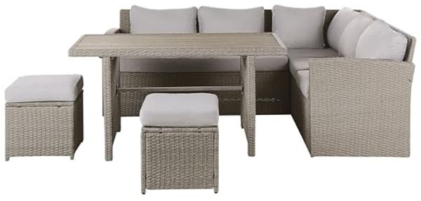 Lounge Set mit Tisch Ecksofa BARDI Taupe