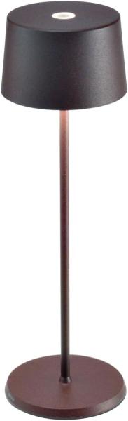 Zafferano, Olivia Pro Lampe, Tragbare und Wiederaufladbare Tischlampe mit Touch Control, Geeignet für Wohnzimmer und Außenbereich, Dimmer, 2700-3000 K, Höhe 35 cm, Farbe Corten