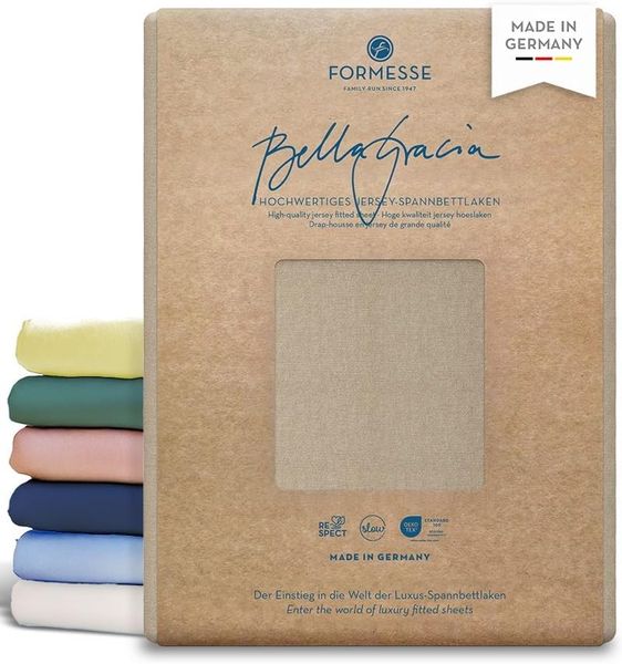 Formesse Jersey Spannbetttuch Bella Gracia|180x190 - 200x220 cm| champagner