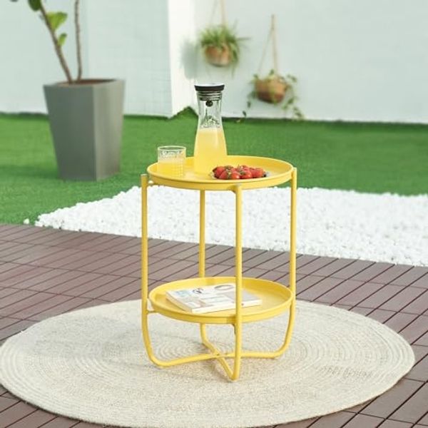 Tabletttisch Sandefjord Stahl 57,5x40 cm Gelb [en. casa]