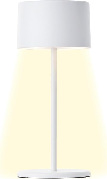 Brilliant LED Tischlampe in weiß Dimmbar & mit Akku Mobile Innenleuchte mit drei-Stufen-Touchdimmer Warmweißes Licht, stilvolles Design, energiesparend & flexibel einsetzbar - per USB aufladbar