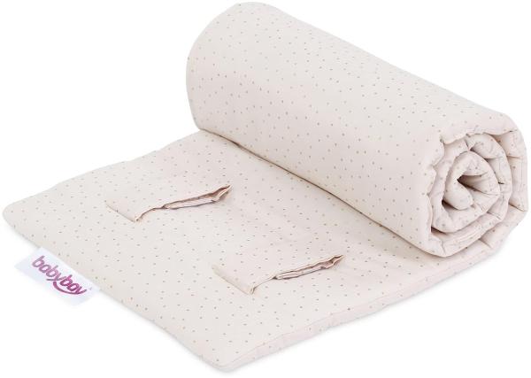 babybay Gitterschutz Organic Cotton Royal für Verschlussgitter alle Modelle, beige Glitzerpunkte gold