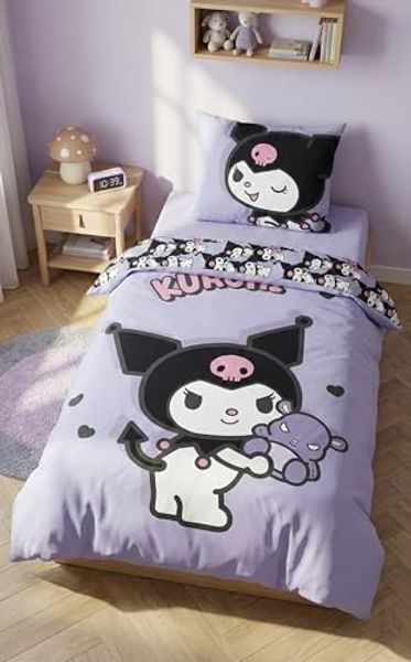Hello Kitty Bettwäsche Set aus Mikrofaser Bettdeckenbezug 140 × 200 cm mit 70 × 90 cm Kissenbezug
