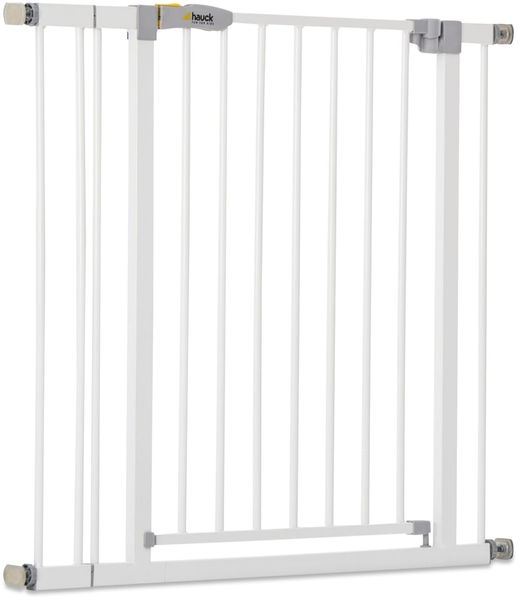Hauck Open N Stop KD Treppengitter, inkl. 9cm Verlängerung 84-89 cm,ohne Bohren, kompatibel mit Verlängerungen von 9 cm und 21 cm und Y-Spindel, beidseitig schwenkbar, Metall, weiß