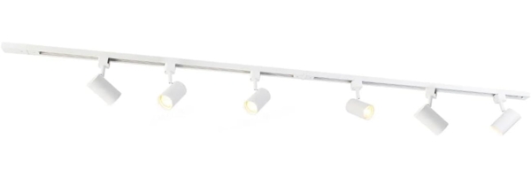 Qazqa Schienensystem-Sets Iconic jeana, ohne Leuchtmittel, GU10, Modern, Stahl, Deckenstrahler 6-flammig