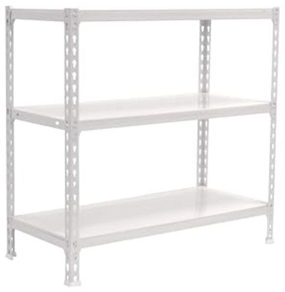 Simon Rack Schwerlastregal, 1000 x 1000 x 400 mm, Bis 180 kg Belastbar, 3 Verstellbare Ablagen, Kellerregal, Lagerregal, Weiss - Simonclick