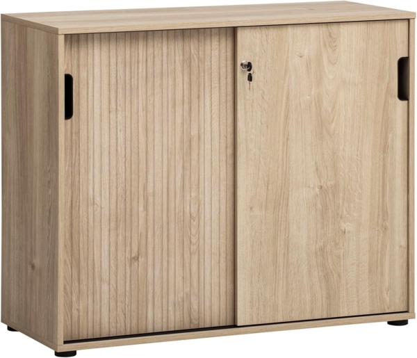 Schildmeyer Aktenschrank Emmik 702042, weißeiche Dekor/gestreift, 100 x 41 x 83,6 cm