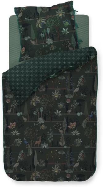 PiP Studio Bettwäsche Alberi_Dark Green_DE_UV_135x200 1 Bettbezug, 1 Kissenbezug 135 x 200 c, 2 teilig, Bettbezug Kopfkissenbezug Set kuschelig weich hochwertig