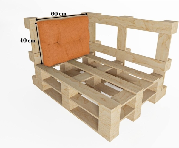 chilly pilley Palettenauflage Schaumflocken palettenkissen Palettenpolster Palettenmöbel Palettensofa Rückenlehne Sitzkissen Seitenkissen Set (3er Set Orange) Bild 4