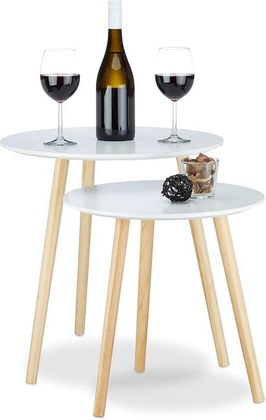 Relaxdays Beistelltisch 2er Set Skandinavisch