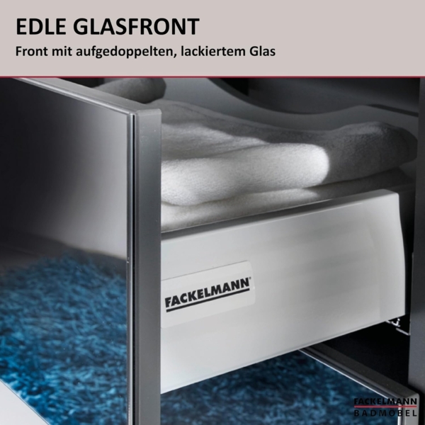 Fackelmann KARA Waschbeckenunterschrank 80 cm, Anthrazit, 2 Schubladen Bild 5