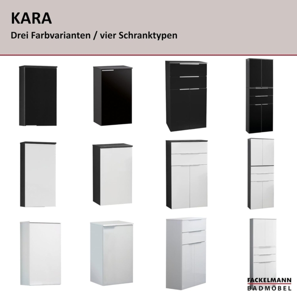 Fackelmann KARA Waschbeckenunterschrank 80 cm, Anthrazit, 2 Schubladen Bild 6