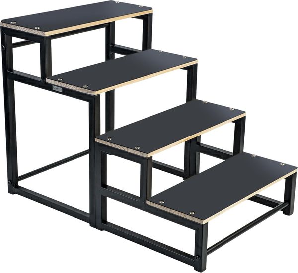 Hundetreppe Hundeleiter 4 Stufen mit Anti Rutsch Auflagen bis 43cm hoch