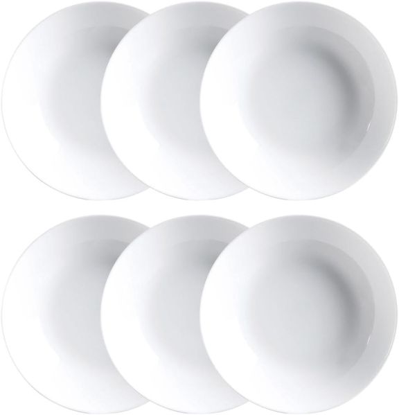 Luminarc Diwali Box mit 6 tiefen Tellern, Opal, 20 cm, Weiß