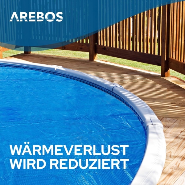 Arebos Solarabdeckplane Pool Solarfolie/Abdeckung, Rund Ø 5 m, Solarplane Stärke 400 µm, Maße Durchmesser: 5 m Bild 5