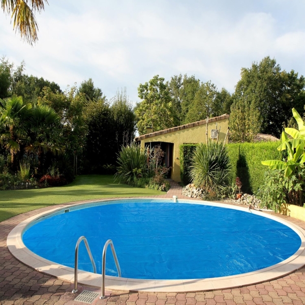 Arebos Solarabdeckplane Pool Solarfolie/Abdeckung, Rund Ø 5 m, Solarplane Stärke 400 µm, Maße Durchmesser: 5 m Bild 2