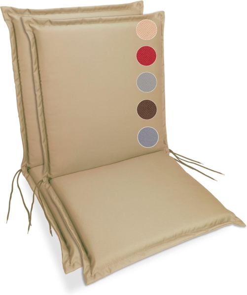 sunnypillow Liegenauflage Niedriglehner Auflage Gartenstuhlauflage, 100 x 50, extra dick 9cm