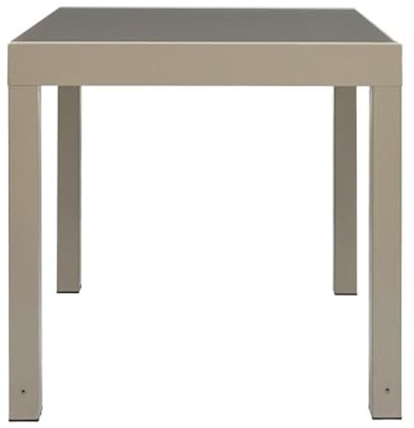 HOME DECO FACTORY, HDO7319, ausziehbarer Gartentisch Haria, Elegantes Design, ideal für Mahlzeiten im Freien, Abmessungen 80x80 cm bis 160 cm, beige Farbe