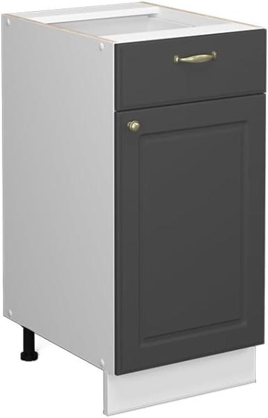 Küchenunterschrank Fame-Line Anthrazit-Gold 40 cm ohne Arbeitsplatte Vicco