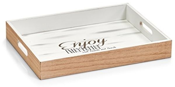 Zeller Present Tablett Enjoy, Holz, (1-tlg), Hochwertiges Poloniaholz