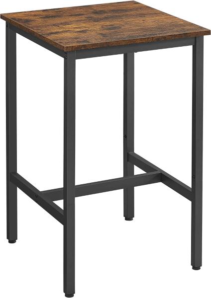 Songmics 'Vasagle' Stehtisch mit stabilem Stahlgestell, vintagebraun-schwarz, 90 x 60 x 60 cm