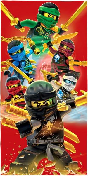 BERONAGE Strandtuch Lego Ninjago Badetuch Champion Fire Rot 70x140 cm, 100% Baumwolle (1-St), Frottee in Velours-Qualität