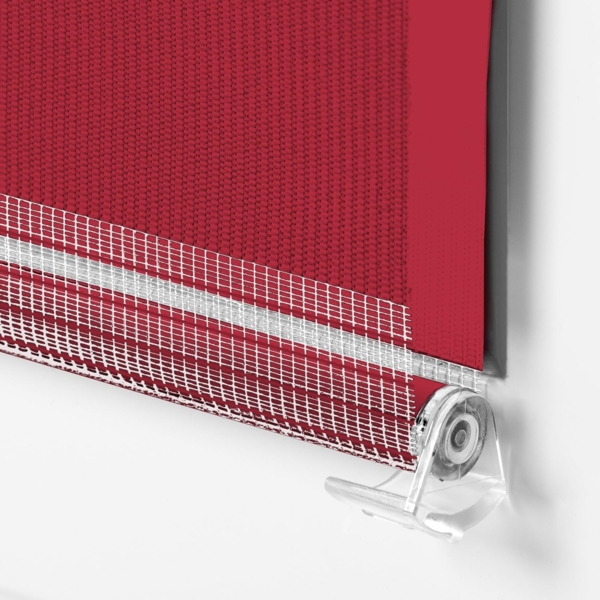 Doppelrollo Klemmfix ohne Bohren 75x130 cm Rot Duo Rollo Klemmrollo Sonnenschutzrollo Fensterrollo für Fenster & Türen Zebrarollo Seitenzugrollo Bild 5