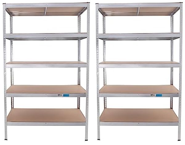2x Schwerlastregal 180x115 x75cm Traglast 875 kg Regal Steckregal Lagerregal Kellerregal 5 Böden