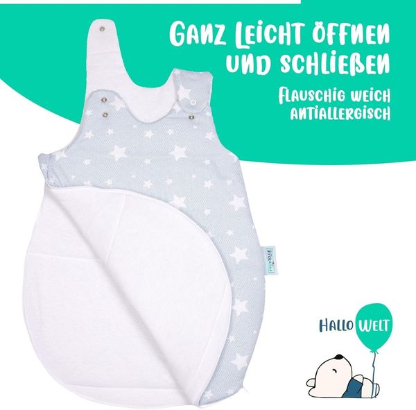 Babyschlafsack HONEY | mitwachsend & atmungsaktiv : 62/68 Ice Stars Bild 2