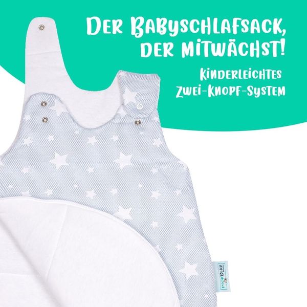 Babyschlafsack HONEY | mitwachsend & atmungsaktiv : 62/68 Ice Stars Bild 3