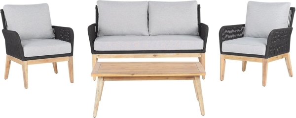Lounge Set mit Tisch MERANO Akazienholz Grau