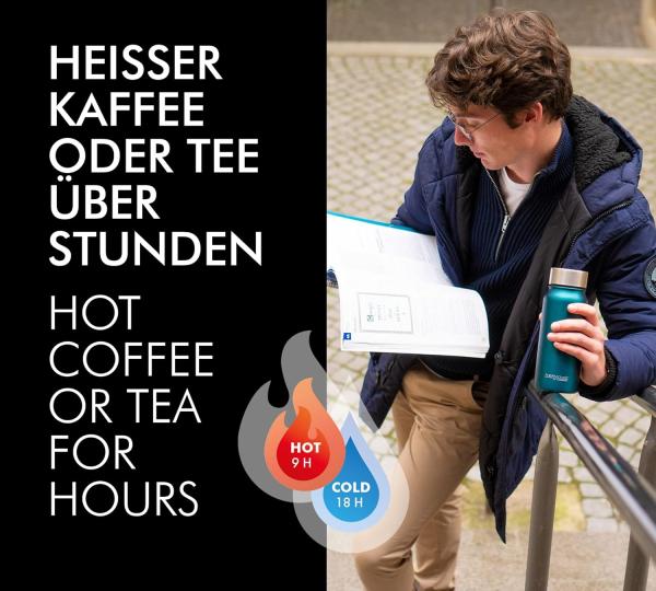 THERMOS 'TC Drinking Mug' Thermobecher, Edelstahl, silber, 500 ml Bild 3