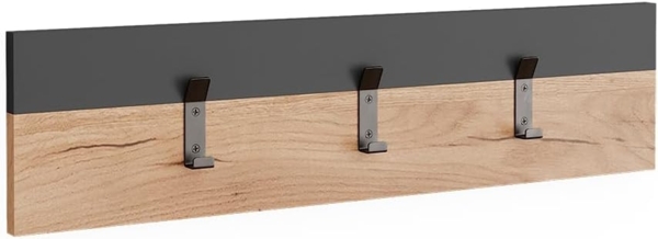 Wandgarderobe Orlando Anthrazit/Goldkraft Eiche 60 x 15 cm Vicco