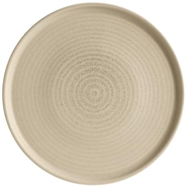 Bonna Teller-Set 6x Mirage Ripple flach Ø 21 cm, Robustes Porzellan, Beige (6-tlg), Porzellan, hochwertigem Porzellan,Spülmaschinen- & mikrowellengeeignet