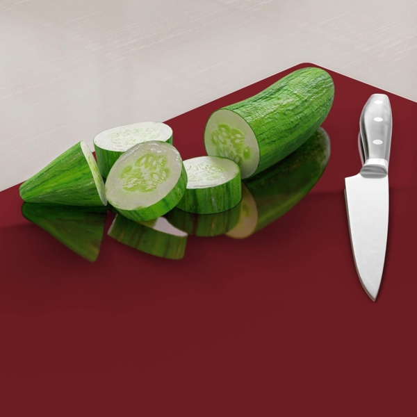 DEQORI Schneidebrett 'Unifarben - Dunkelrot', Glas, Platte Frühstücksbrett Schneideplatte Bild 5