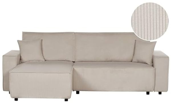 Schlafsofa ABACKA Beige Cord Rechtsseitig
