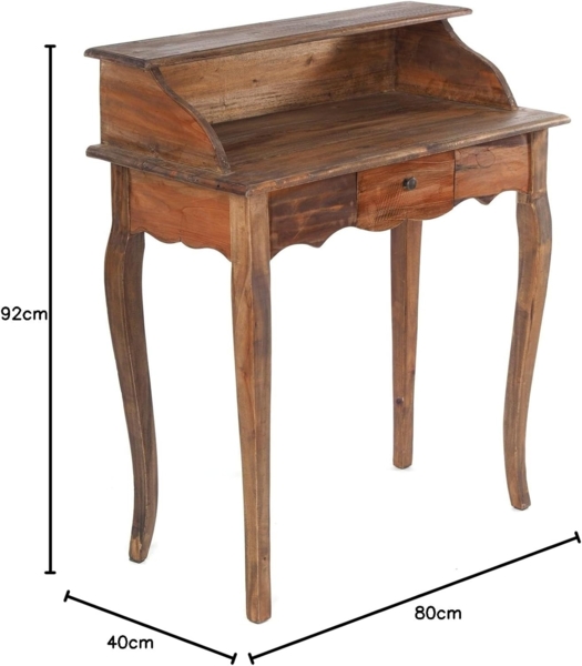 DESIGN DELIGHTS Sekretär MASSIVHOLZ SEKRETÄR NAPOLEON 92x80cm(HxB), Massivholz Schreibtisch Bild 2