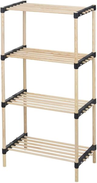 Well Home Schuhregal mit 4 Regalen, aus Holz und Metall, Höhe 92,5 cm