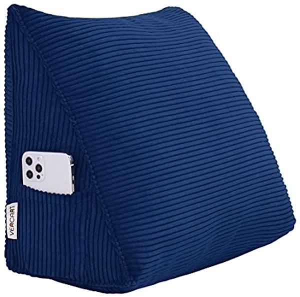 VERCART 'Bettruhe' Keilkissen, Marineblau, Cord, 35 x 20 x 45 cm