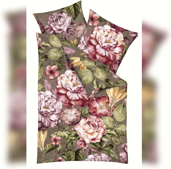 Kaeppel Mako Satin Bettwäsche Serena 135x200 cm + 80x80 cm Oliv