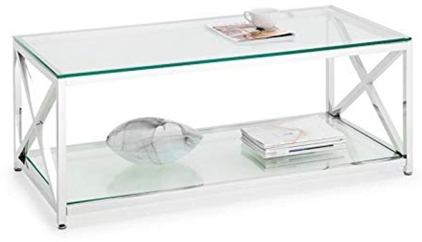 Julian Bowen Miami Couchtisch, Chrom und Glas
