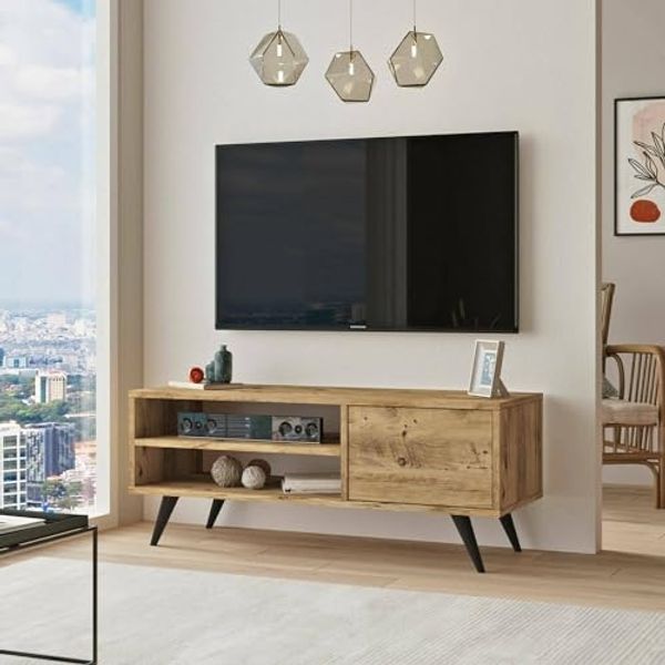 Dmora Mobile Porta TV Nunk, Credenza da soggiorno, Armadio Basso per TV, Base parete attrezzata, 110x40h44 cm, Quercia