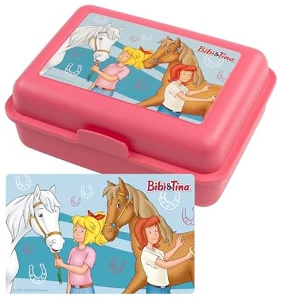 United Labels® Lunchbox Bibi & Tina Brotdose Pferde Lunchbox Butterbrotdose mit Trennwand, Kunststoff (PP)
