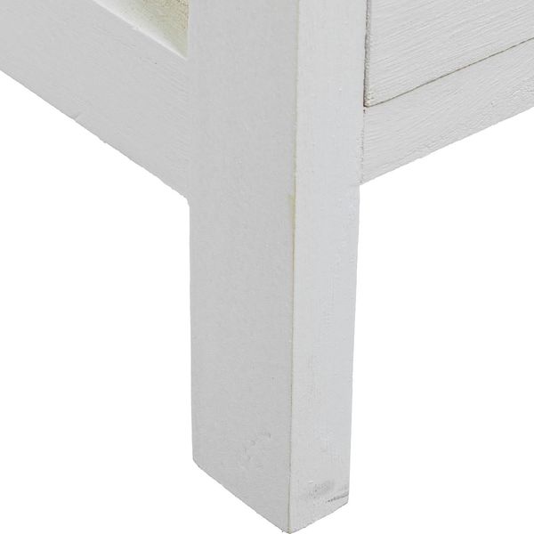 DRW Sifonier Kommode mit 4 Schubladen aus MDF und Deckel, Weiß und Natur, 40 x 30 x 91 cm Bild 3