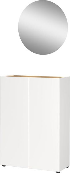Germania 2-TLG. Garderoben-Set 9050-513 GW-Alviano, in Weiß/Navarra-Eiche-Nb, mit grifflosem Design, 74 x 200 x 33 cm (BxHxT)
