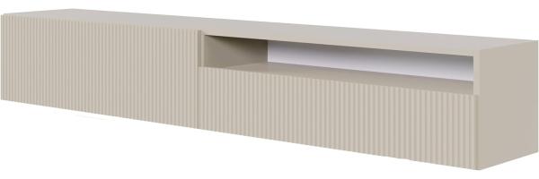 Selsey TV Schrank Board Sideboard Fernsehtisch Fernsehschrank 175 cm Hängend Mit Offenem Fach Gefräste Front Graubeige Veldio