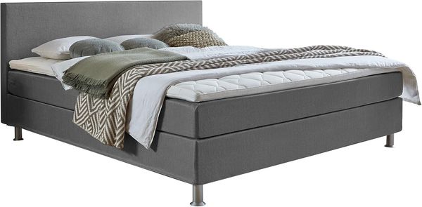 Atlantic Home Collection EDISON Boxspringbett Stoff, Liegefläche 180x200 cm, grau