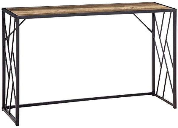 HOMCOM Konsolentisch mit Stahlbeine, im Industriell Stil (Dekotisch, 1-St, Flurtisch), für Flur Eingang Büro, Stahl, 120 x 35 x 75 cm Braun