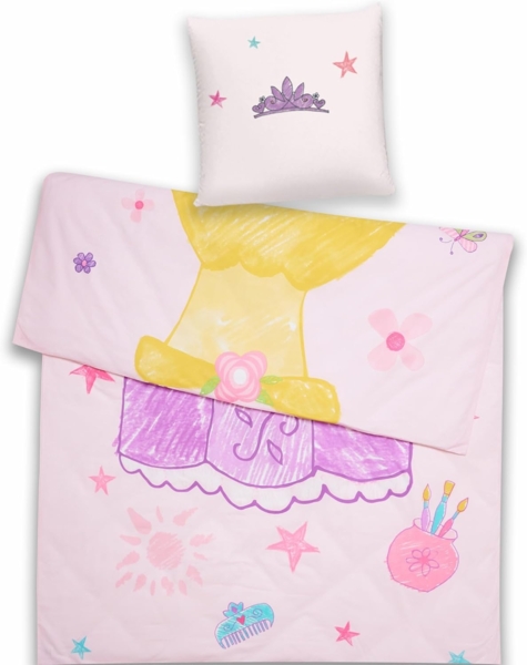 Disney Kinderbettwäsche Disney Home Princess Kinder Wendebettwäsche Set, 2 teilig, Mit Reißverschluss, 100% Baumwolle Bild 2